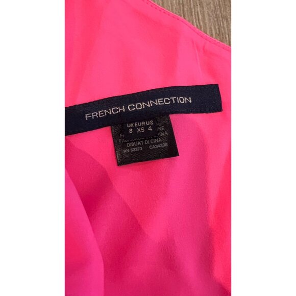 French Connection Adaline neon rose Satin One Shoulder Midi Dress size US 4 - Picture 8 of 10